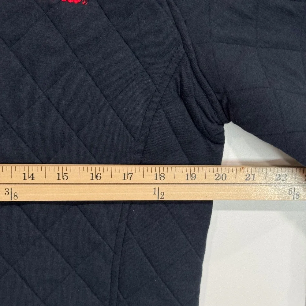 J America Pullover Mens M Black Coca-Cola Quilted Snap Mock Neck Sweater NEW